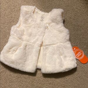 Wonder Nation Cream Faux Fur Vest